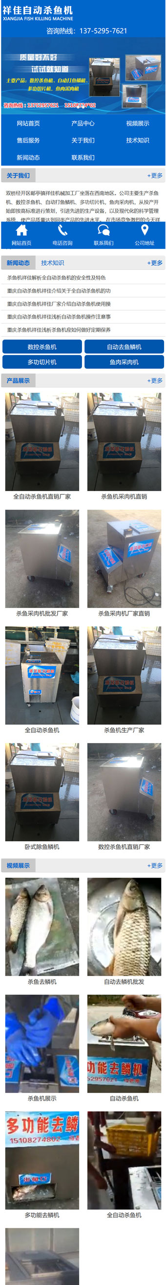祥佳殺魚機廠家網站建設案例